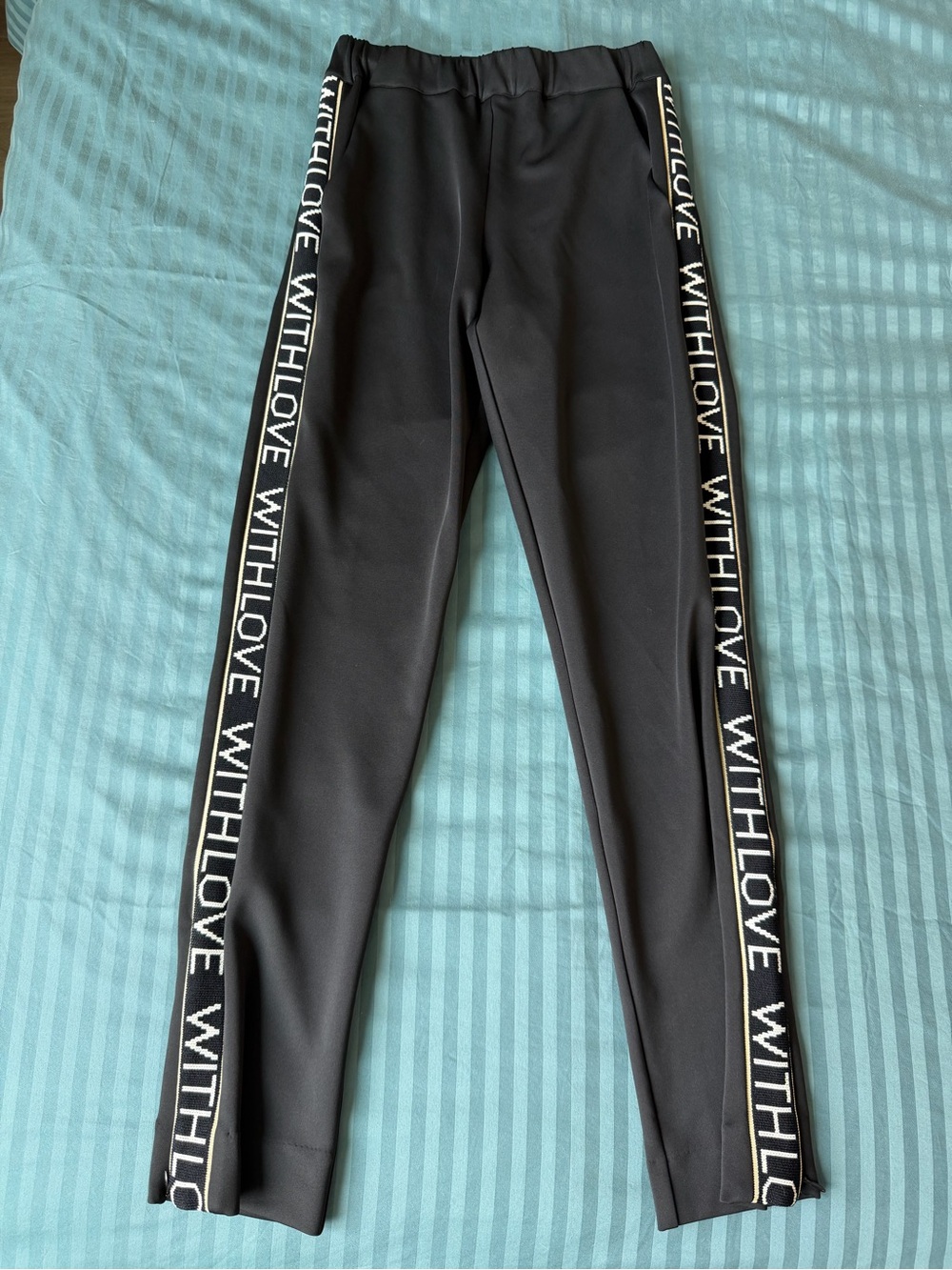 Maje Porto With Love Black Track Pants Size 1 Small